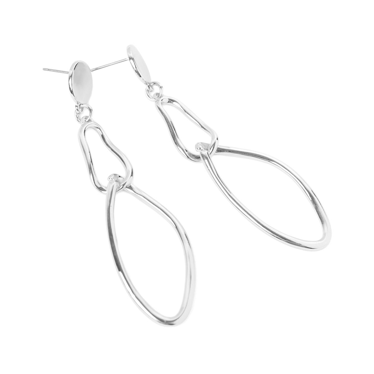 3-inch oval twist wired post linked earrings in various colors, showcasing a modern and elegant design.