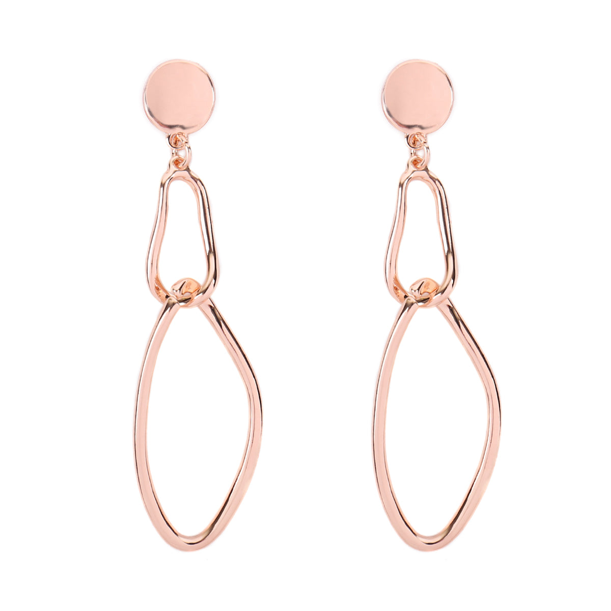 3-inch oval twist wired post linked earrings in various colors, showcasing a modern and elegant design.