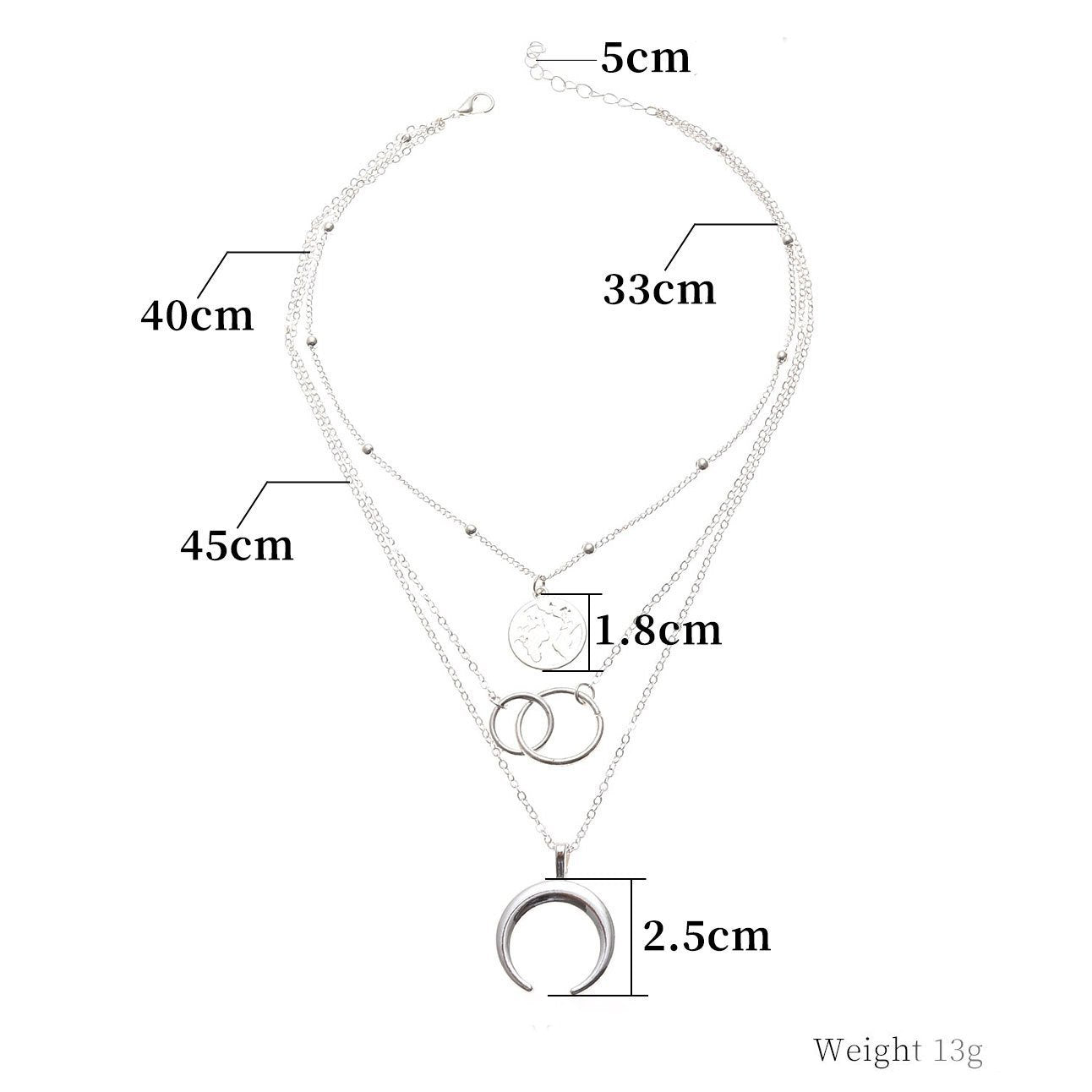 Elegant 3 Piece Globe Necklace in 18K gold plating, featuring a link chain and three globe pendants, perfect for any occasion.