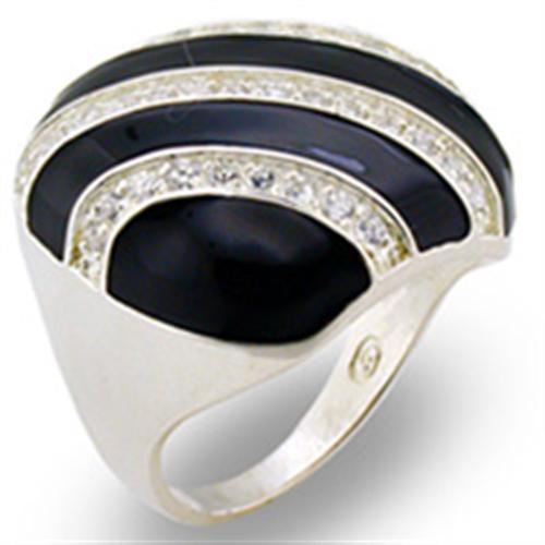 High-Polished 925 Sterling Silver Ring featuring a clear AAA Grade CZ stone, showcasing its elegant design and shine.