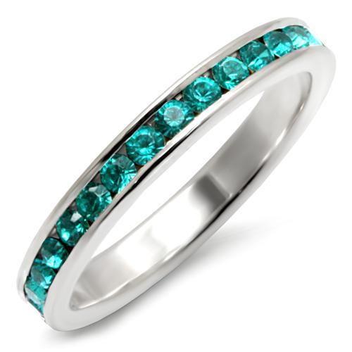 High-Polished 925 Sterling Silver Ring featuring a vibrant blue zircon crystal, showcasing elegance and craftsmanship.