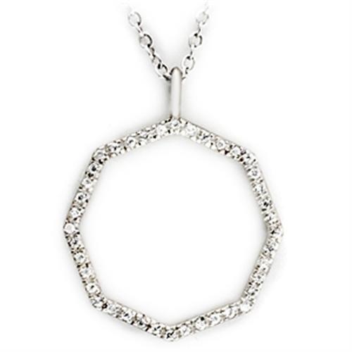 High-Polished 925 Sterling Silver Pendant featuring a clear AAA Grade cubic zirconia stone, elegantly designed for everyday wear.