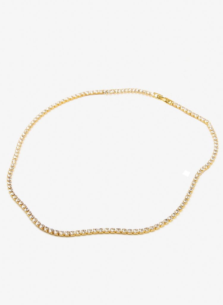 3mm Have My Love Choker featuring Austrian crystals and 18K gold plating, displayed in three elegant colors.