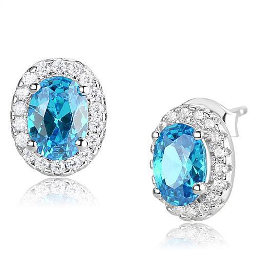 Elegant 3W1369 Rhodium 925 Sterling Silver Earrings featuring a London Blue Synthetic Spinel center stone.