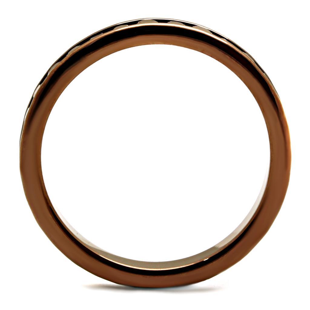3W1137 IP Coffee light Brass Ring featuring a brown AAA Grade CZ stone, showcasing its elegant design and high-quality finish.