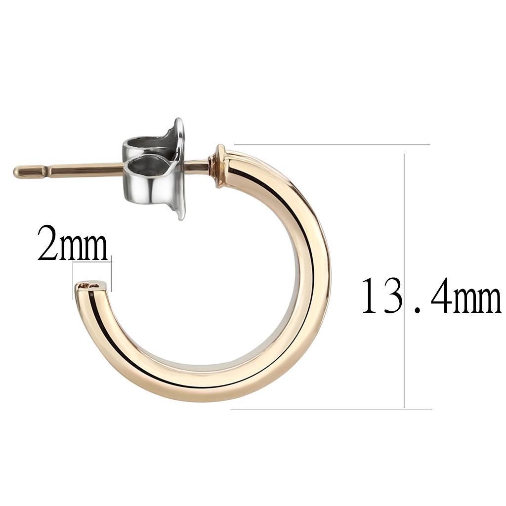 Elegant 3W1142 IP Rose Gold Brass Earrings featuring top-grade metallic light gold crystals, showcasing a luxurious design.