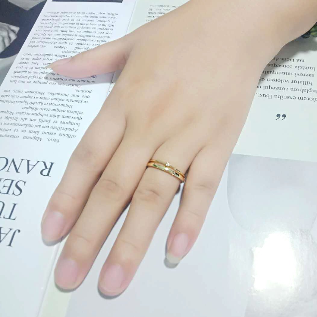 3W1624 Flash Gold Brass Ring featuring AAA Grade Clear CZ stone, showcasing its elegant design and luxurious finish.