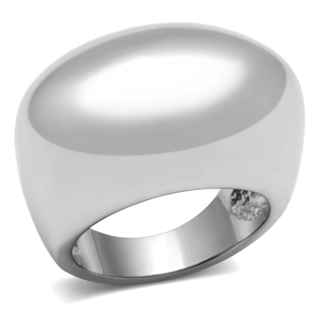 3W281 Rhodium Brass Ring showcasing its sleek design and shiny finish, made from high-quality brass with rhodium plating.