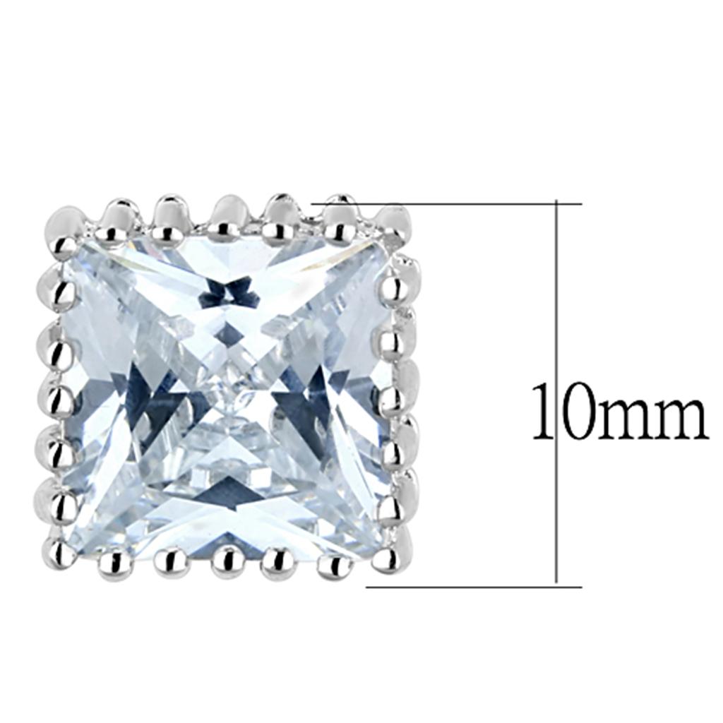 Elegant 3W700 Rhodium Brass Earrings featuring AAA Grade clear CZ stones, showcasing a luxurious design perfect for any occasion.