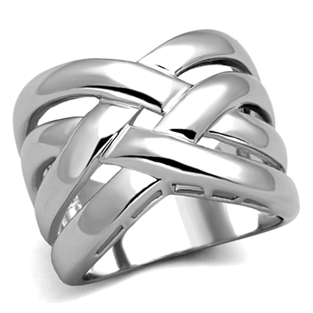 3W784 Rhodium Brass Ring with a sleek, minimalist design, showcasing its shiny rhodium finish and durable brass material.