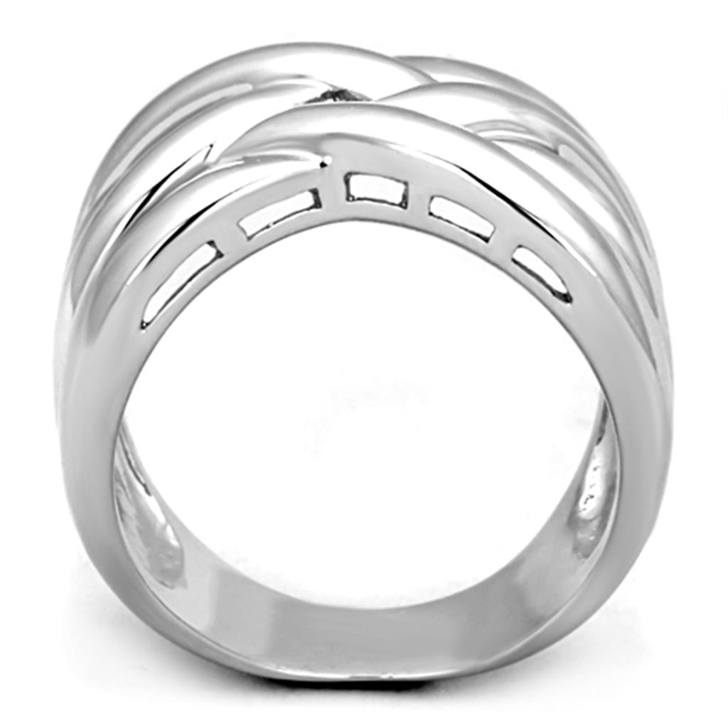 3W784 Rhodium Brass Ring with a sleek, minimalist design, showcasing its shiny rhodium finish and durable brass material.