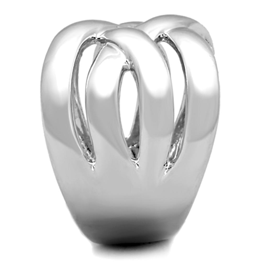 3W784 Rhodium Brass Ring with a sleek, minimalist design, showcasing its shiny rhodium finish and durable brass material.