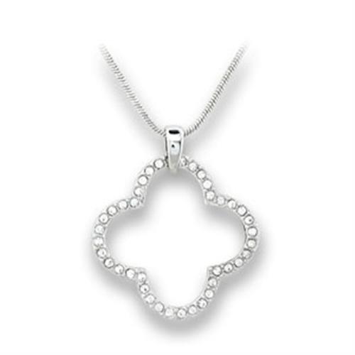 Rhodium brass pendant featuring a clear top grade crystal, elegantly designed for versatile wear.