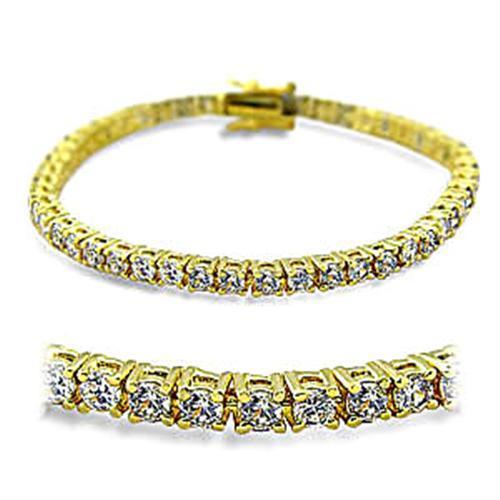 Elegant gold brass bracelet featuring a clear AAA Grade CZ stone, perfect for any occasion.