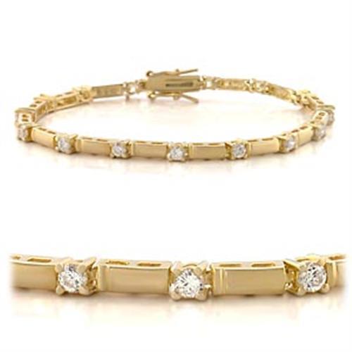 Elegant gold brass bracelet featuring a clear AAA grade cubic zirconia stone, perfect for any occasion.