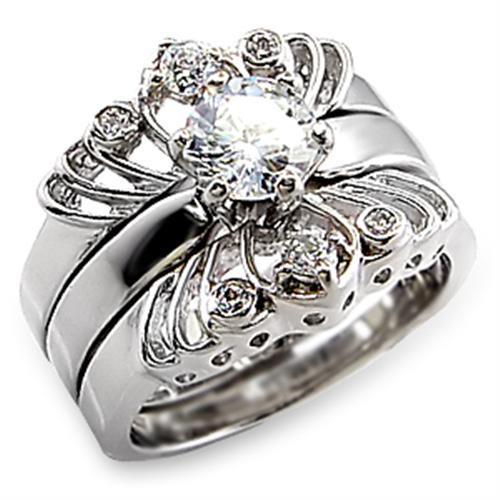 High-Polished 925 Sterling Silver Ring featuring a clear AAA Grade CZ stone, showcasing its elegant design and shine.