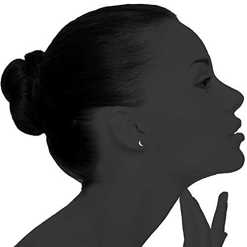 Elegant 6mm Pave Crescent Stud Earrings with Crystals, featuring a 14K gold plated finish, designed for comfort and hypoallergenic wear.