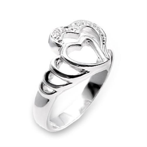 High-polished 925 sterling silver ring featuring AAA grade clear cubic zirconia, showcasing elegance and quality.