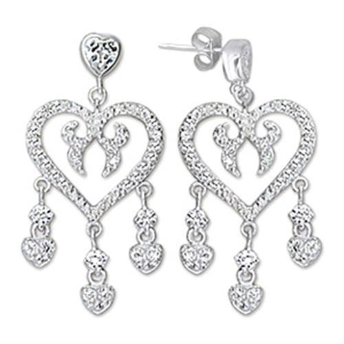 Elegant 6X278 high-polished 925 sterling silver earrings featuring AAA grade clear cubic zirconia stones.