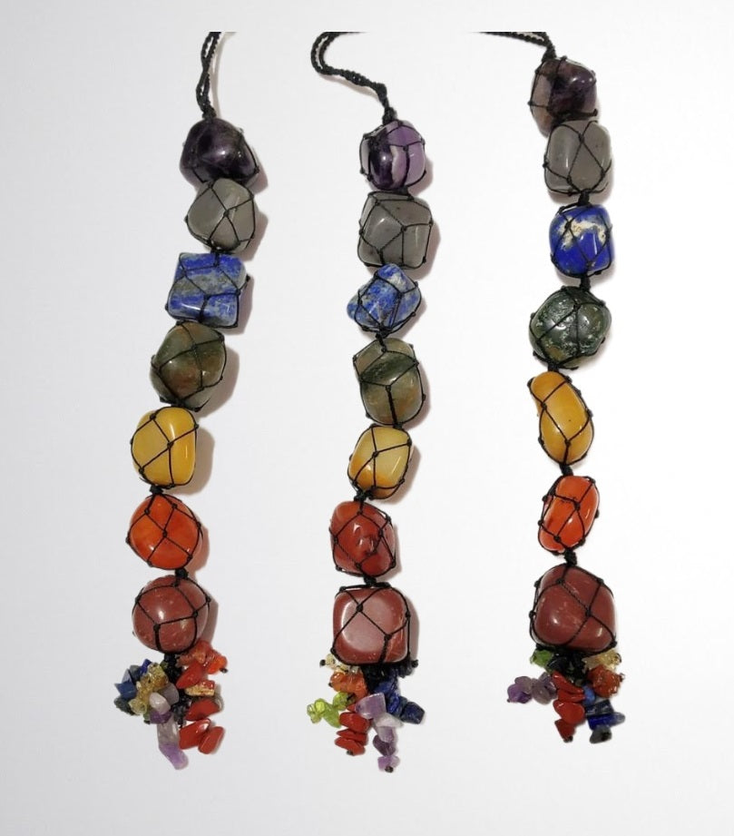 A beautifully crafted 7 Chakra Gemstone Dream Catcher Wall Hanging featuring seven unique gemstones, symbolizing healing and prosperity.