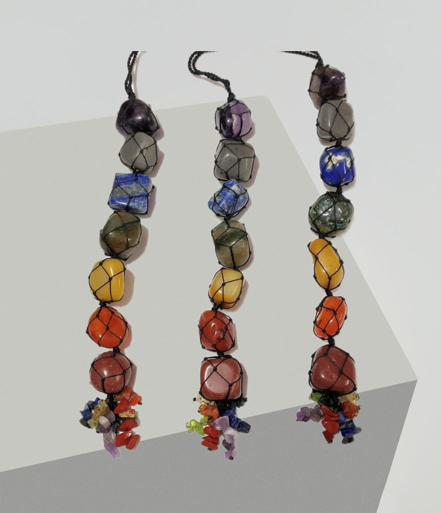 A beautifully crafted 7 Chakra Gemstone Dream Catcher Wall Hanging featuring seven unique gemstones, symbolizing healing and prosperity.