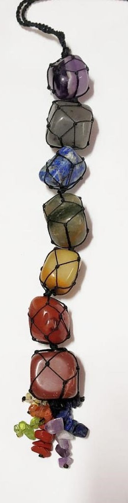 A beautifully crafted 7 Chakra Gemstone Dream Catcher Wall Hanging featuring seven unique gemstones, symbolizing healing and prosperity.