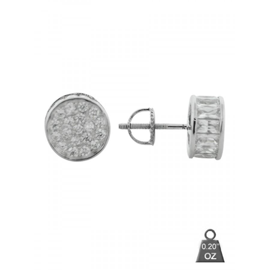 A pair of elegant 925 sterling silver earrings, showcasing their shiny finish and lightweight design.