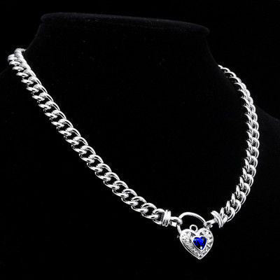 925 Sterling Silver Plated Euro Chain Necklace with a dark blue filigree locket, showcasing its elegant design and quality craftsmanship.