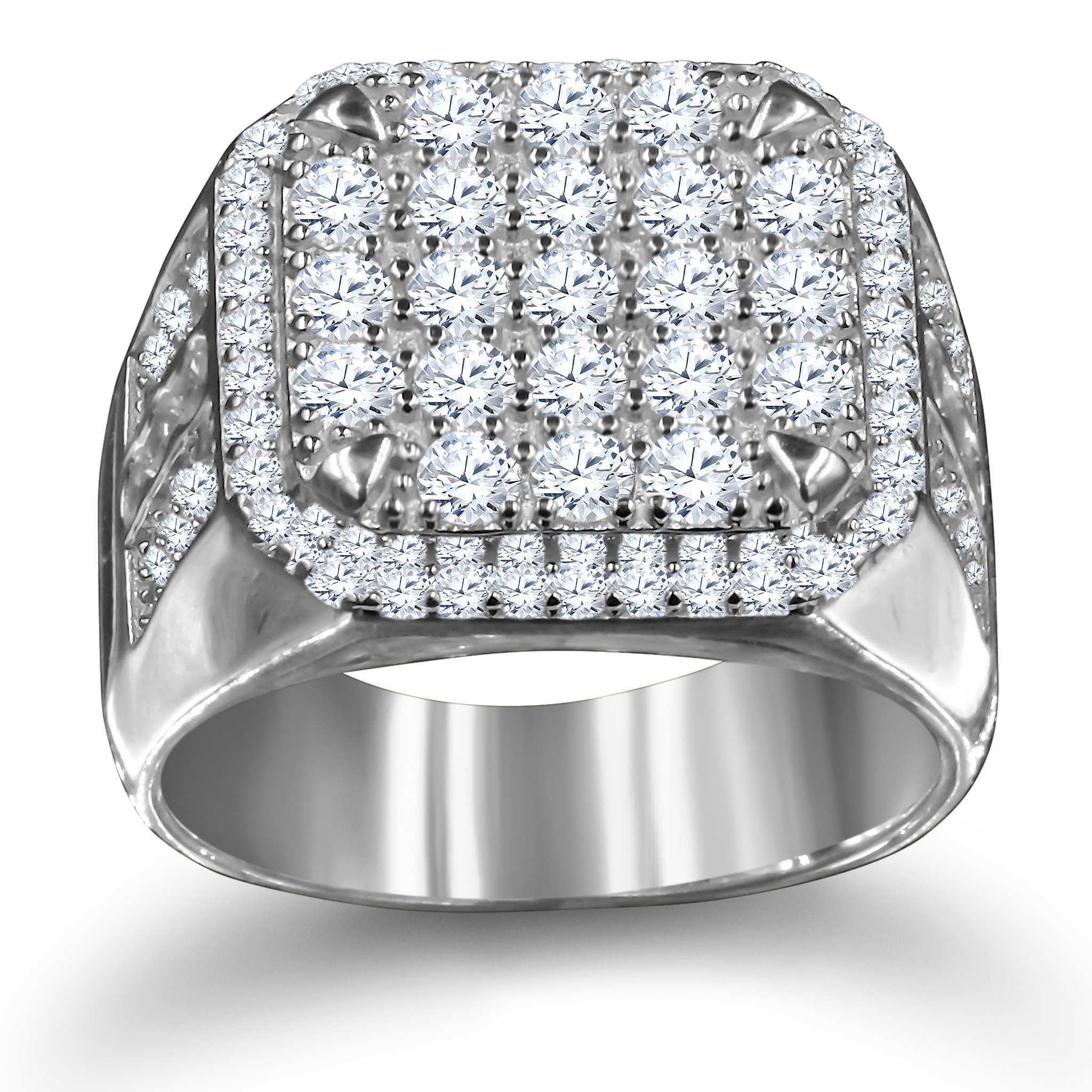 A stylish 925 men’s silver ring featuring micropave CZ stones, showcasing its elegant design and high-quality craftsmanship.