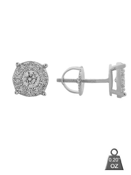 Elegant 925 sterling silver screw back earrings with a shiny finish.