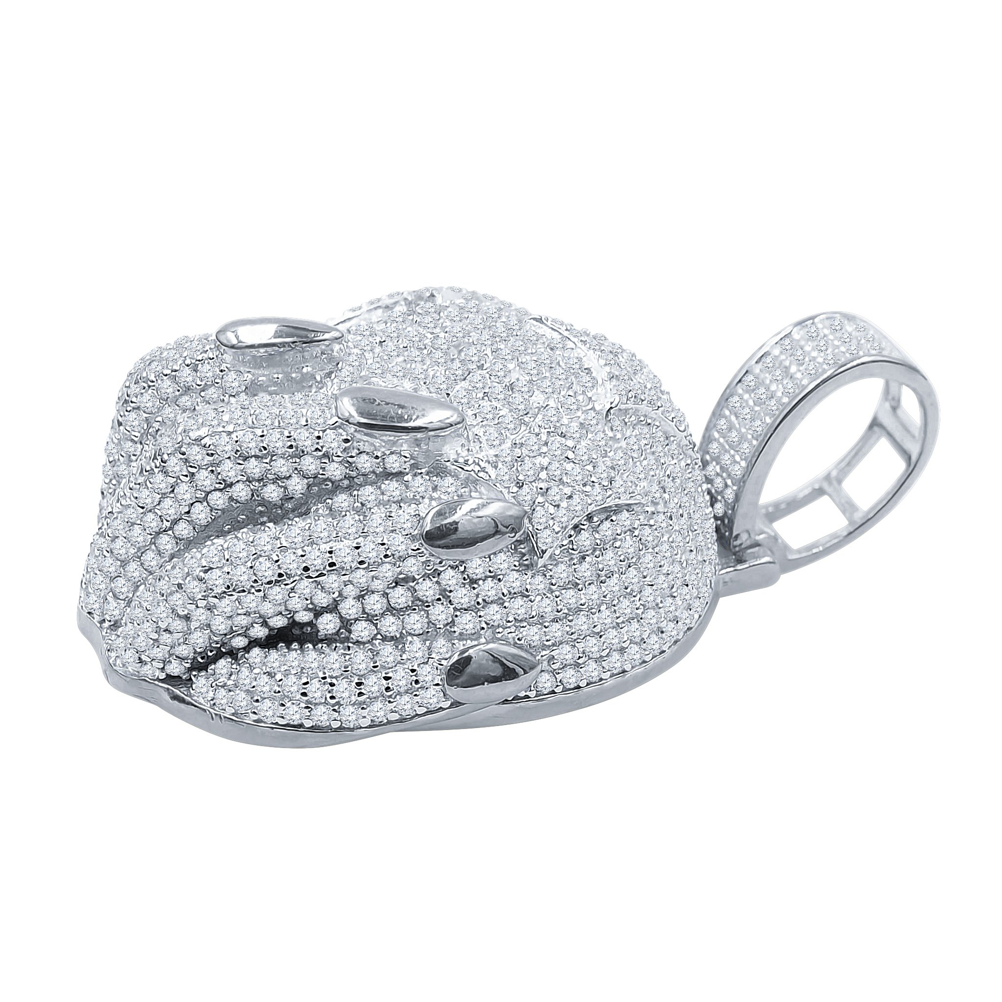 ABSTINENT Silver Pendant featuring micro cubic zirconia stones, elegantly designed with gold accents.