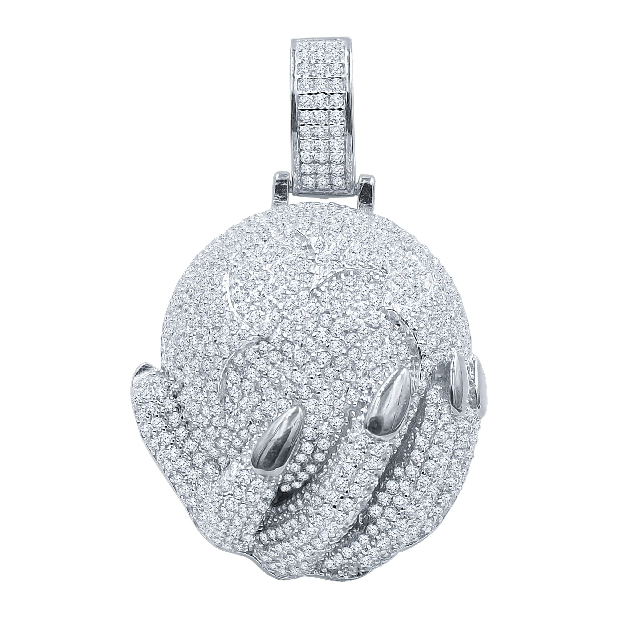 ABSTINENT Silver Pendant featuring micro cubic zirconia stones, elegantly designed with gold accents.