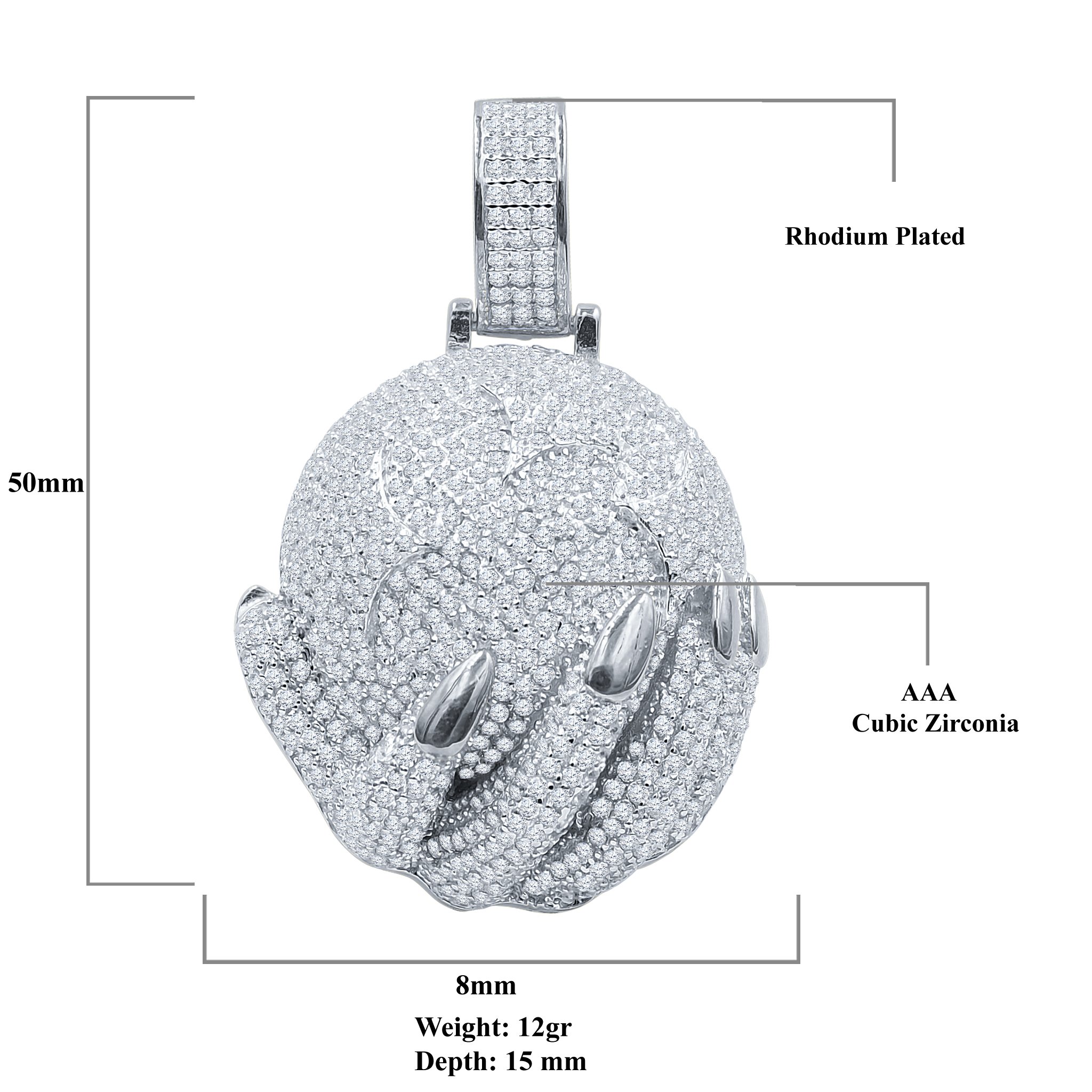 ABSTINENT Silver Pendant featuring micro cubic zirconia stones, elegantly designed with gold accents.