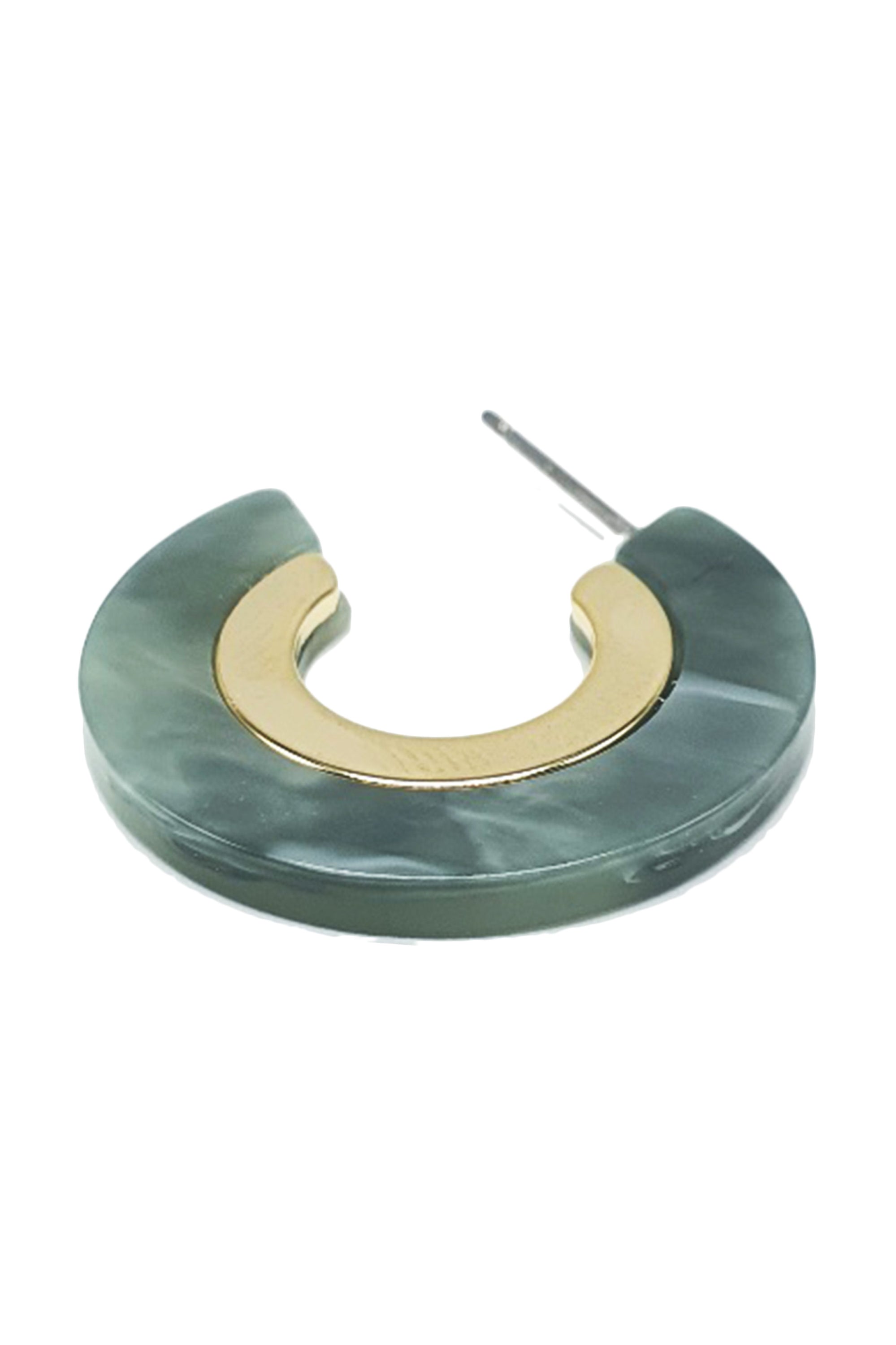 A pair of colorful Acrylic Titanium Post Hoop Earrings displayed elegantly, showcasing their lightweight design and 1-inch diameter.