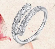 Adjustable Wukong's Golden Fillet and Jingu Bang Rings made from S925 silver, showcasing intricate design and adjustable features.