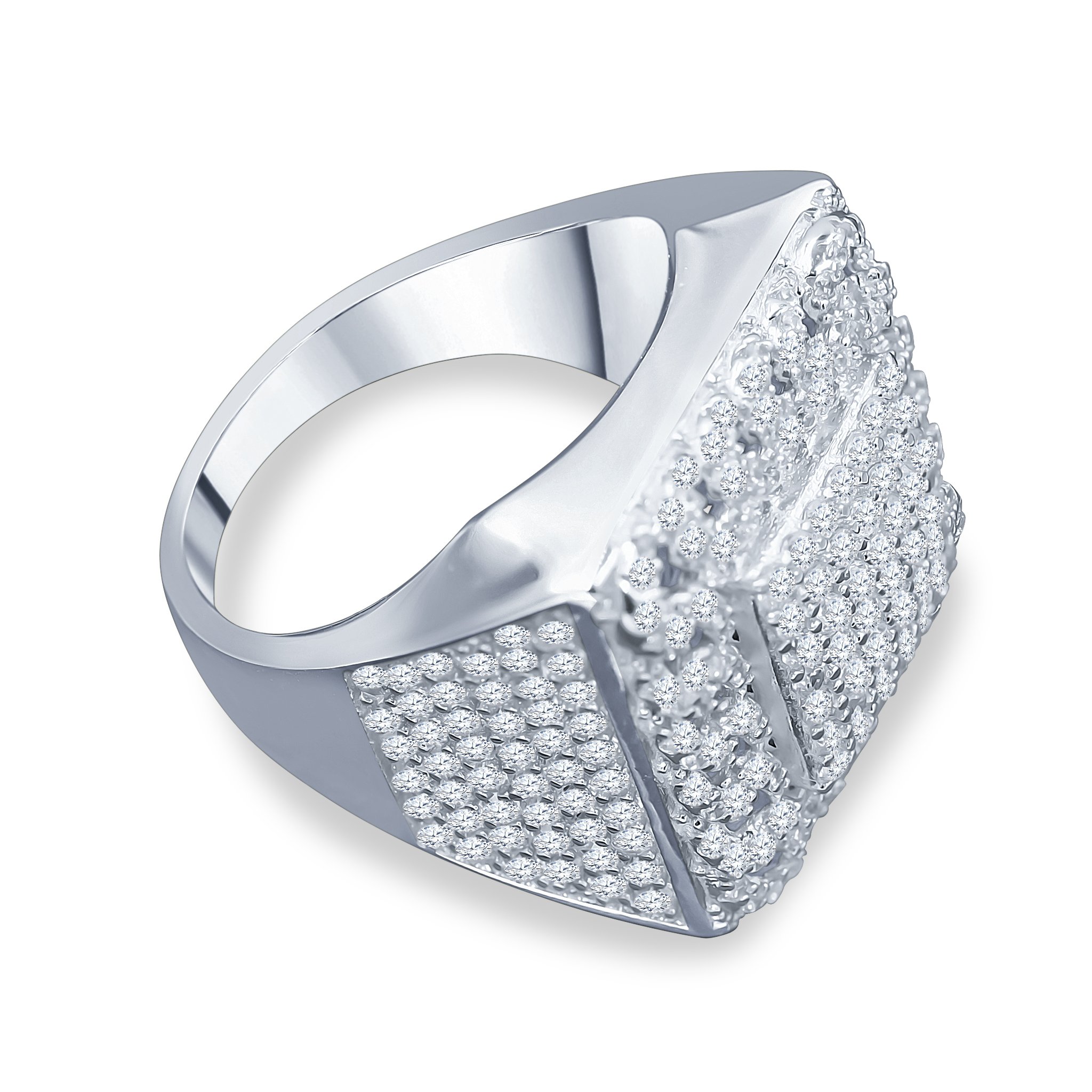 ALLURING 925 Silver Ring featuring micro-pave CZ stones in a prong setting, showcasing its elegant design and high-quality craftsmanship.