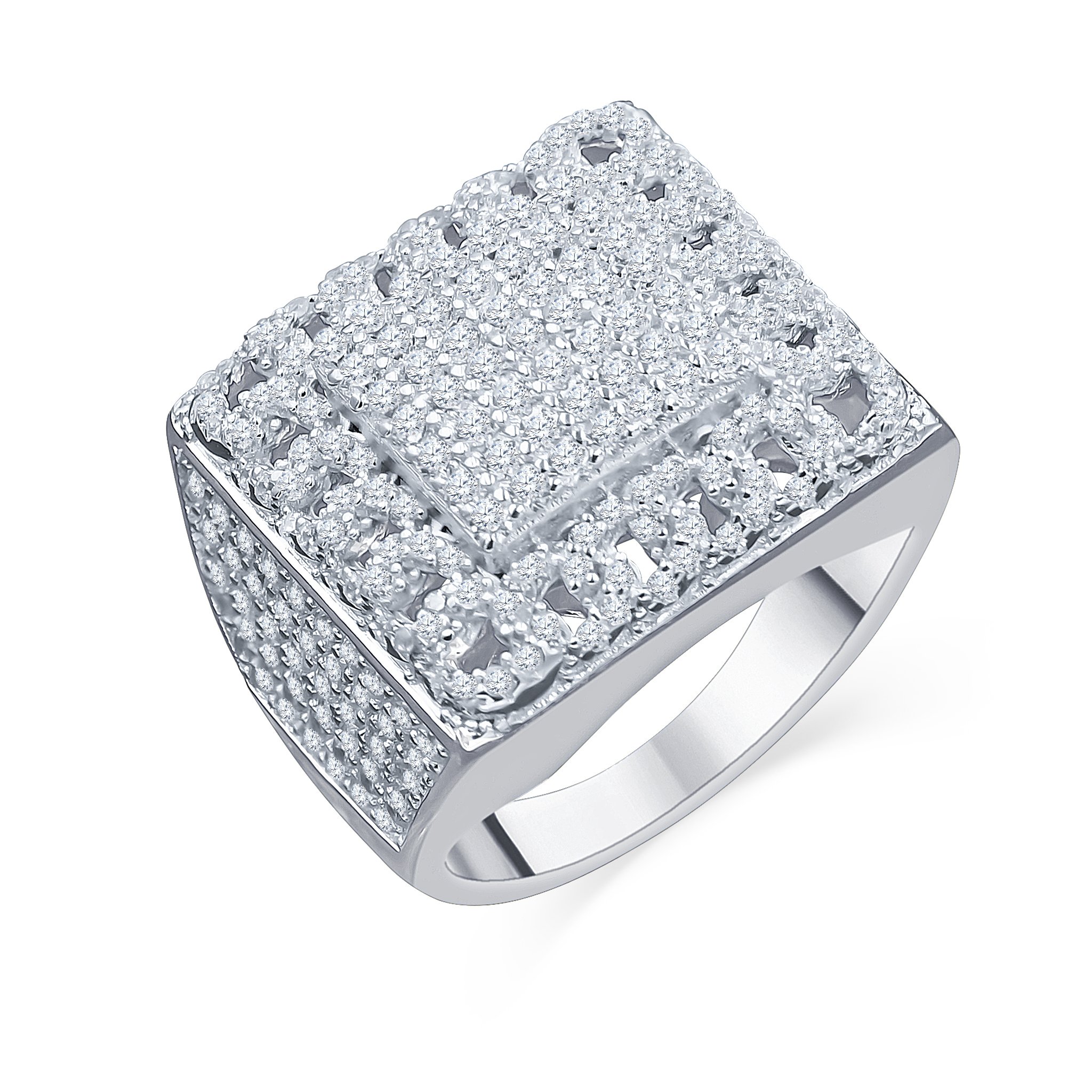 ALLURING 925 Silver Ring featuring micro-pave CZ stones in a prong setting, showcasing its elegant design and high-quality craftsmanship.