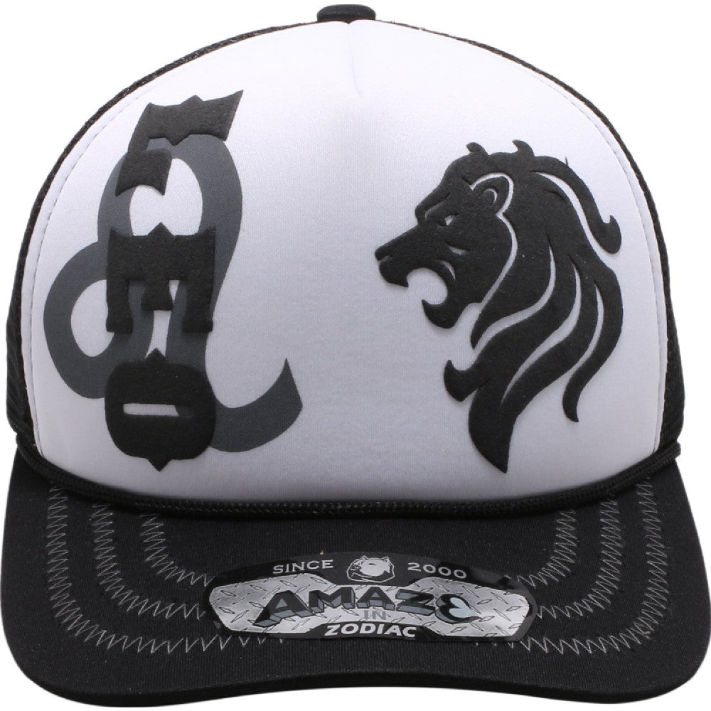 A pack of 6 AMAZE-IN Zodiac Leo Sponge Trucker hats in various colors, featuring a classic design with a curved visor and snapback closure.