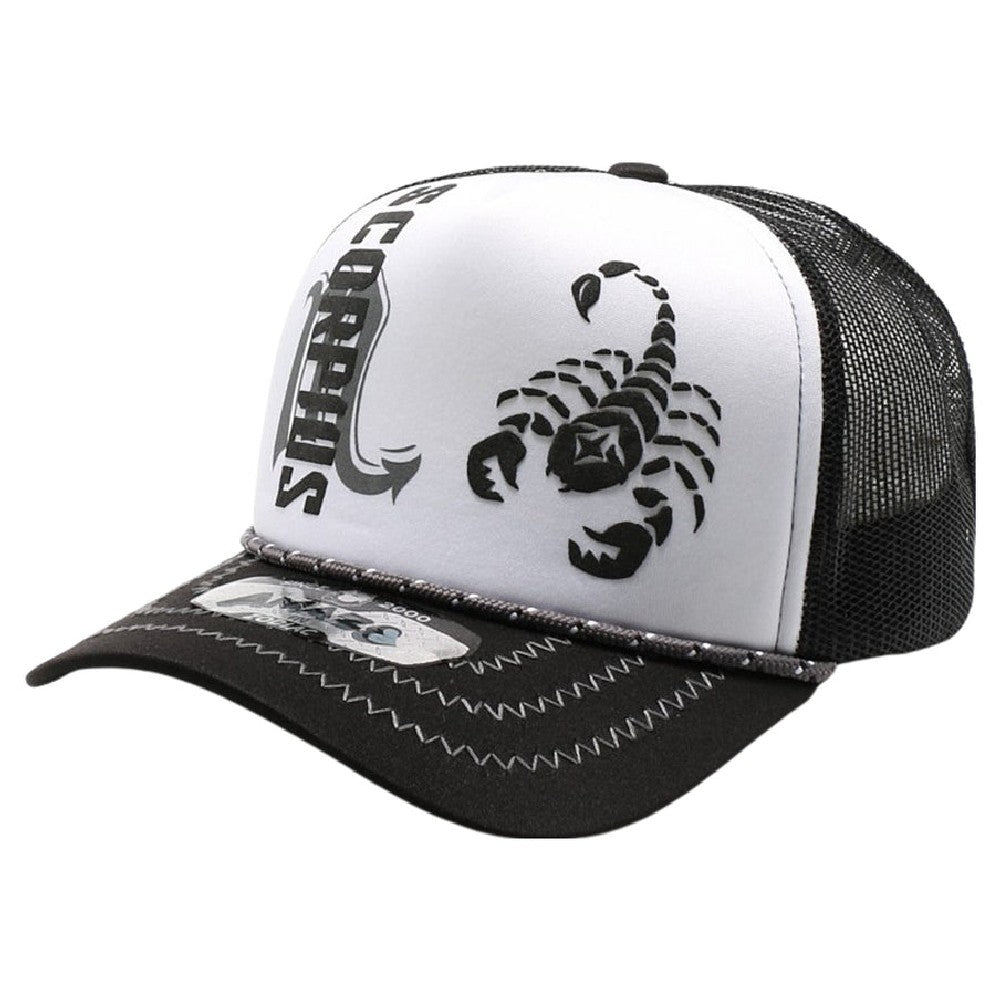 A pack of 6 AMAZE-IN Zodiac Scorpio Sponge Trucker hats featuring a classic design with a curved visor and adjustable snapback closure.