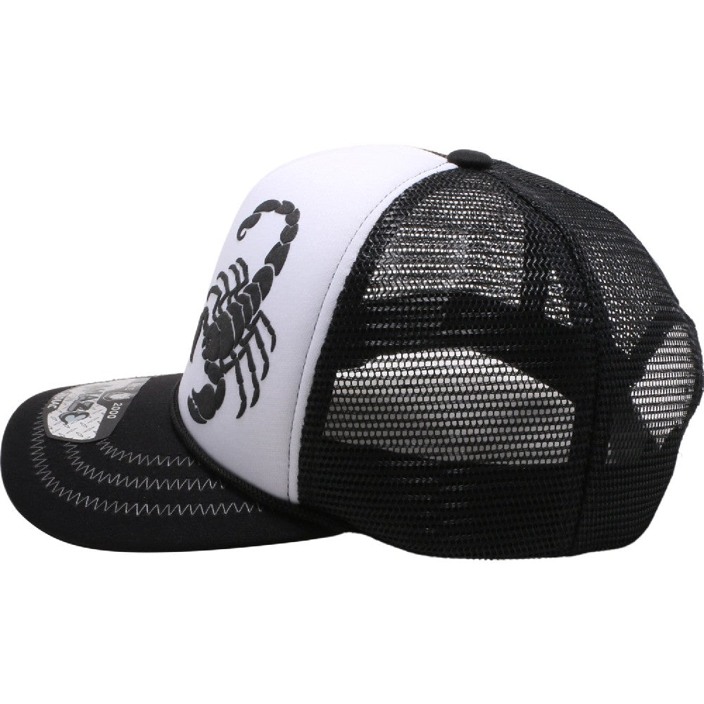 A pack of 6 AMAZE-IN Zodiac Scorpio Sponge Trucker hats featuring a classic design with a curved visor and adjustable snapback closure.