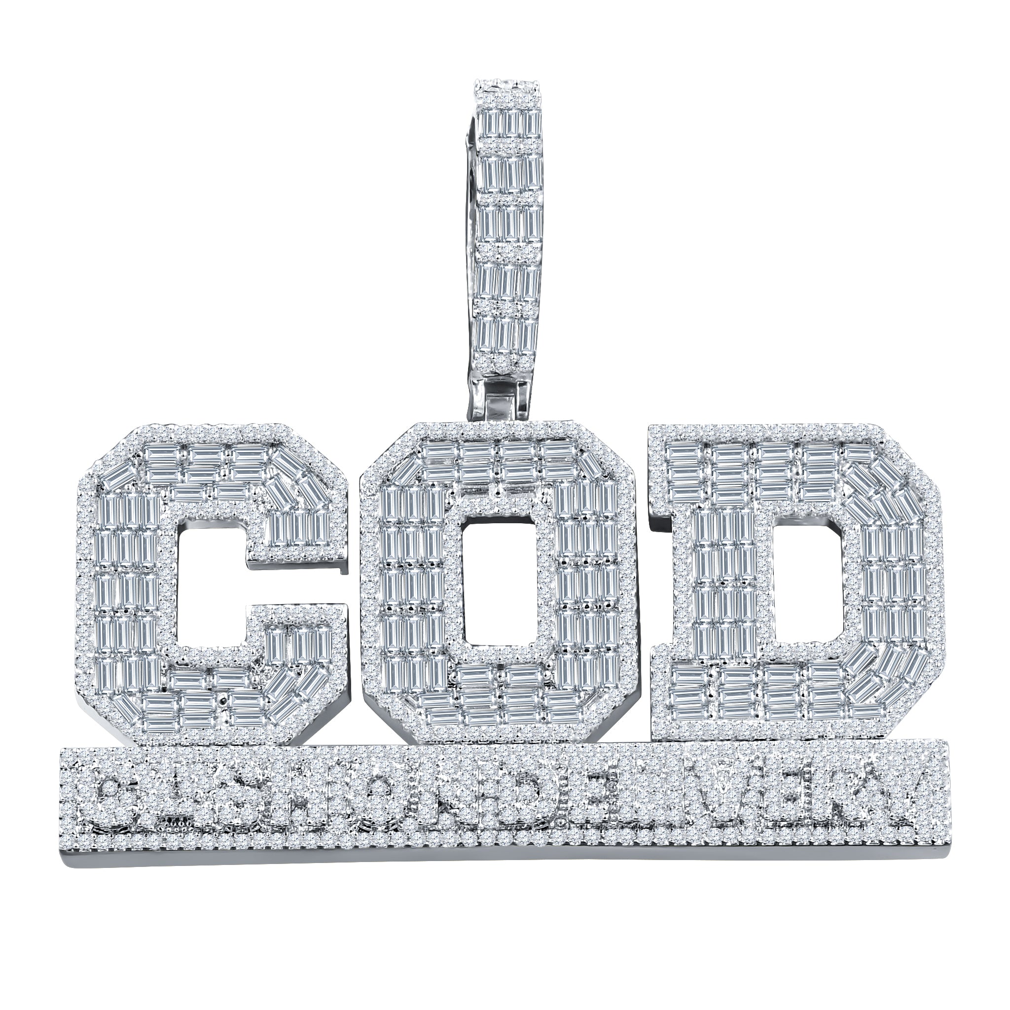 ARCARIUS HipHop Crystal Pendant featuring intricate cubic zircon stones on brass copper metal, showcasing luxury and elegance.