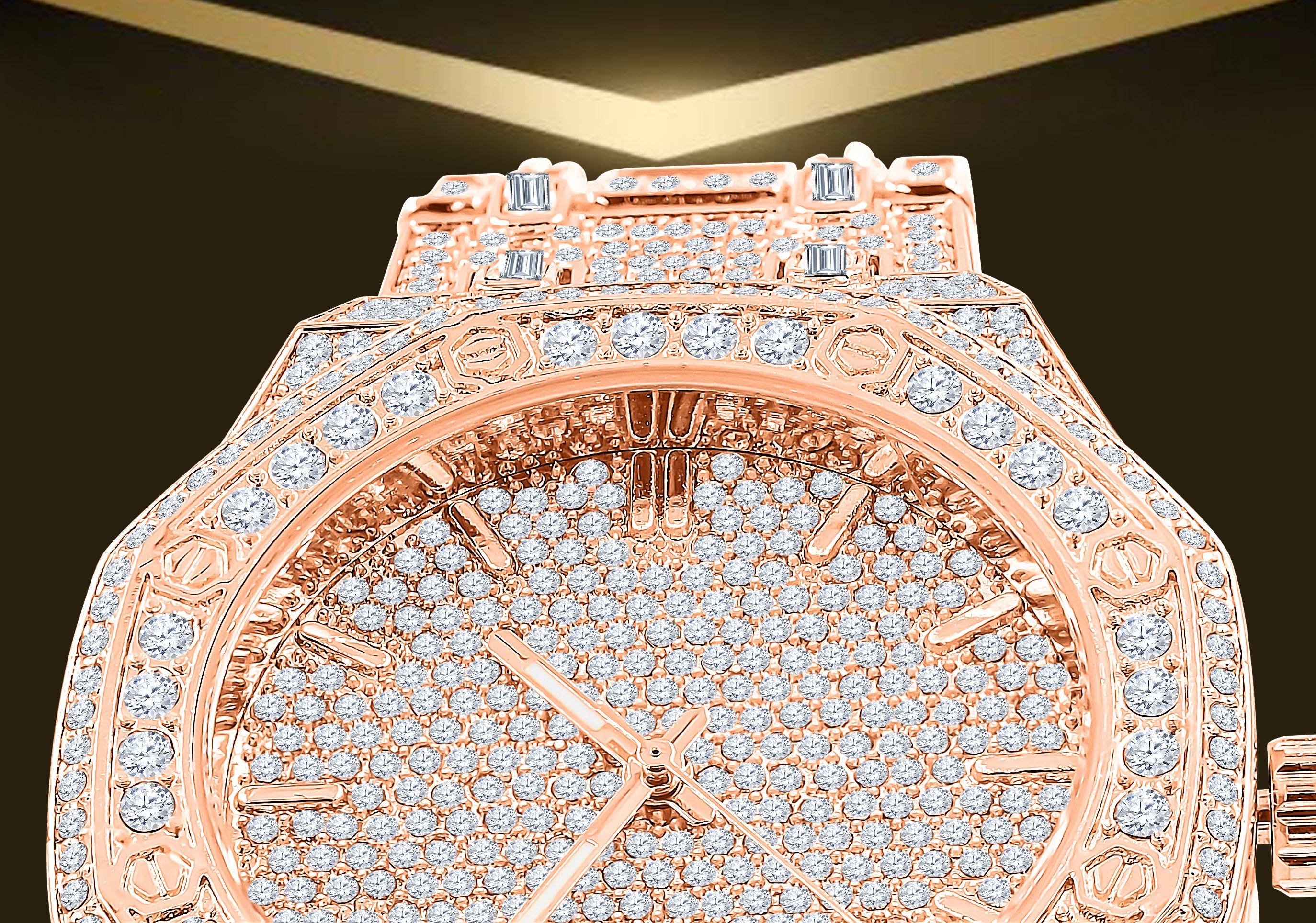 ARISTOCRATIC HIP HOP METAL watch featuring cubic zirconia stones on a stainless steel bracelet, showcasing elegance and luxury.