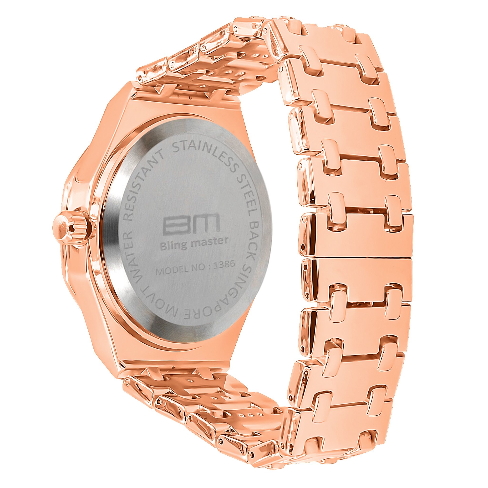 ARISTOCRATIC HIP HOP METAL watch featuring cubic zirconia stones on a stainless steel bracelet, showcasing elegance and luxury.