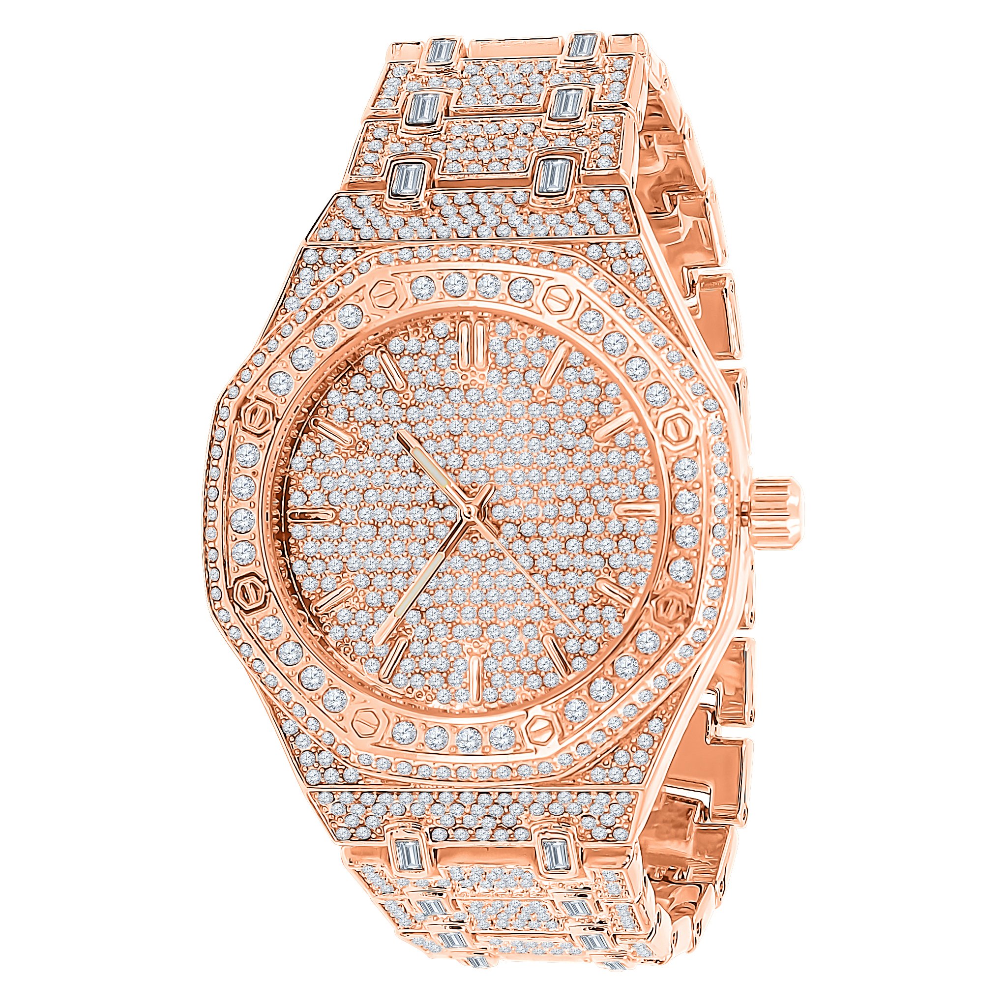 ARISTOCRATIC HIP HOP METAL watch featuring cubic zirconia stones on a stainless steel bracelet, showcasing elegance and luxury.
