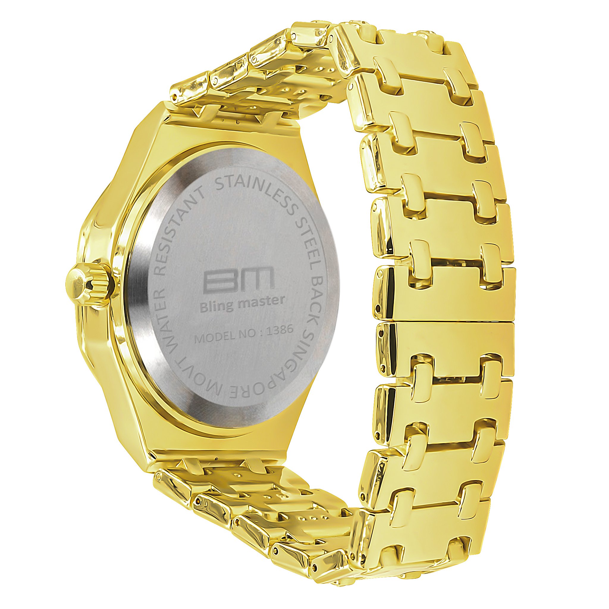 ARISTOCRATIC HIP HOP METAL watch featuring cubic zirconia stones and stainless steel bracelet, showcasing luxury and elegance.