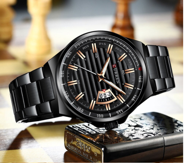 Aureate Curren Classic Metal I 5510213 watch featuring a white dial, golden stainless steel strap, and elegant design.