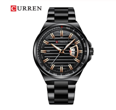 AUREATE CURREN CLASSIC METAL I 551023 watch featuring a white dial, golden stainless steel strap, and elegant design.