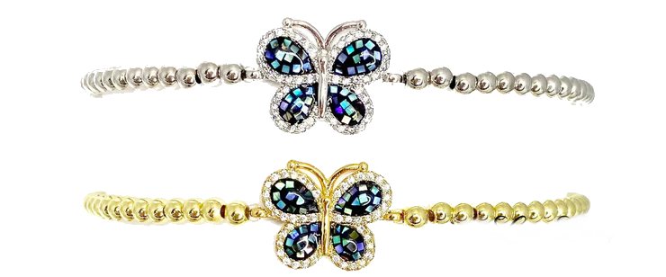 Beautiful Mosaic Butterfly Anklet featuring colorful mosaic stones and sparkling Cubic Zirconia, designed for elegant ankle adornment.