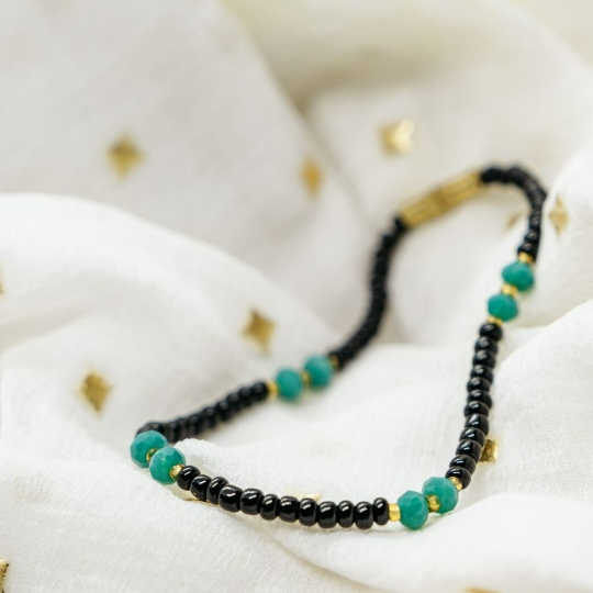 Black Golden Beads Indian Everyday Devil Eye Mangalsutra featuring premium black beads and golden accents, perfect for everyday elegance.