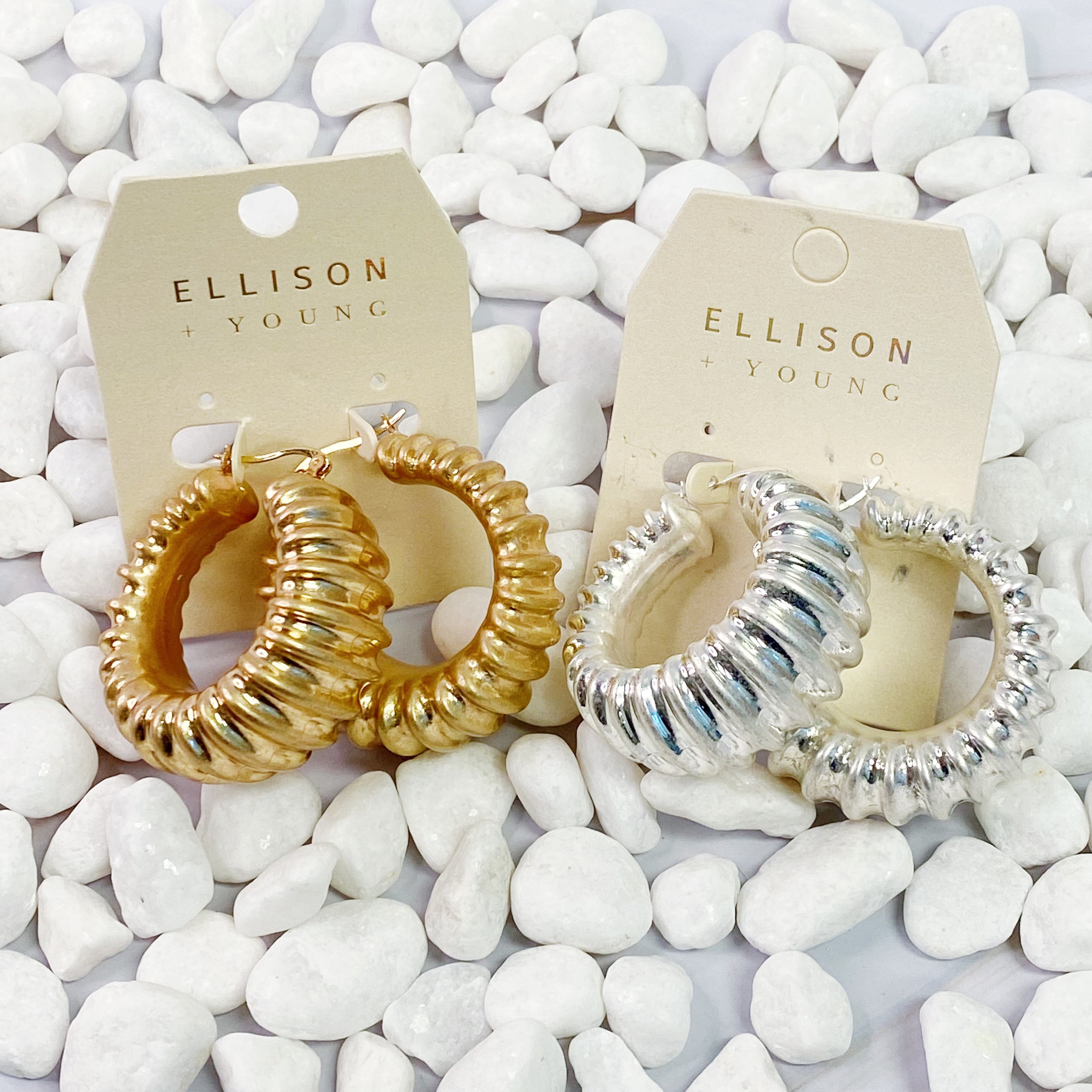 Bold In Pleats Hoop Earrings featuring a unique pleated texture, gold plated alloy metal, and lightweight design, perfect for everyday wear.